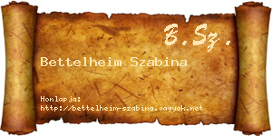 Bettelheim Szabina névjegykártya
